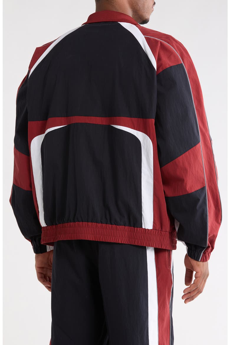 Colorblock Poplin Track Jacket, Alternate, color, BLACK