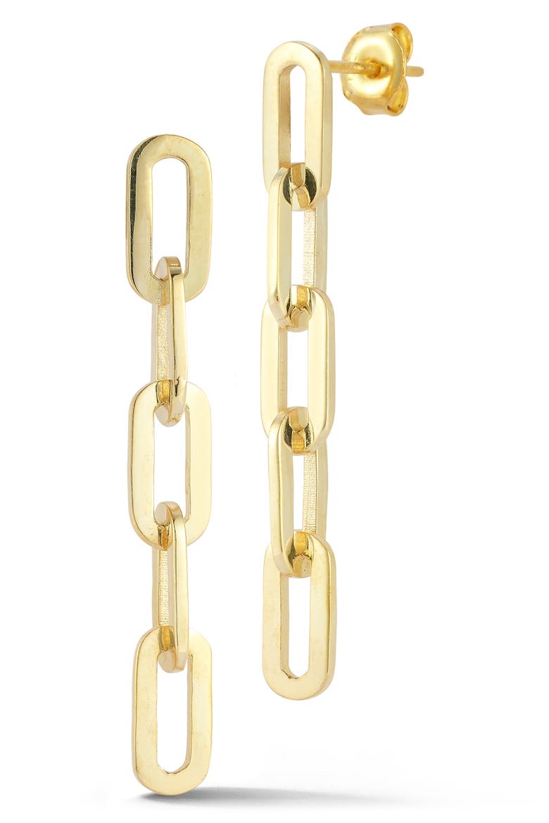 5-Link Chain Linear Drop Earrings, Main, color, GOLD