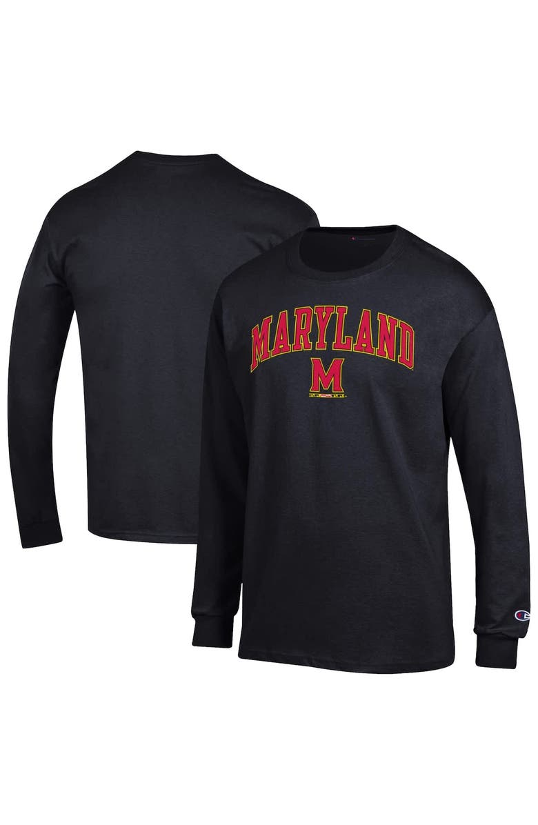 Champion Men's Champion  Black Maryland Terrapins Arch Over Logo Long Sleeve T-Shirt, Main, color, 