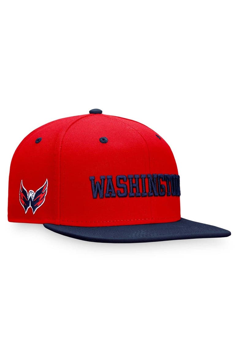 Men's Fanatics Branded Red/Navy Washington Capitals Heritage City Two-Tone Snapback Hat, Main, color, Red