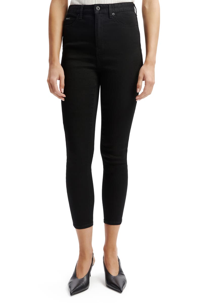 Bardot Khloe High Waist Crop Skinny Jeans, Alternate, color, Black