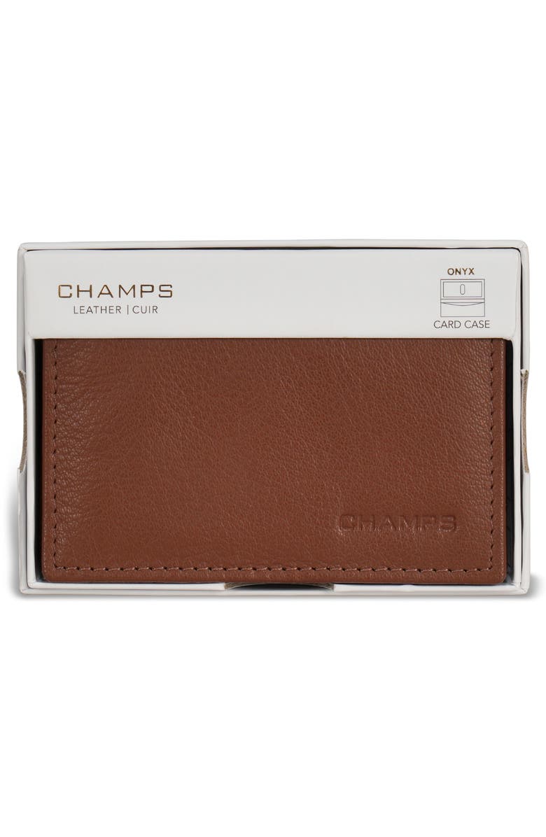 CHAMPS Onyx Leather RFID Vertical Slim Wallet, Alternate, color, Brown