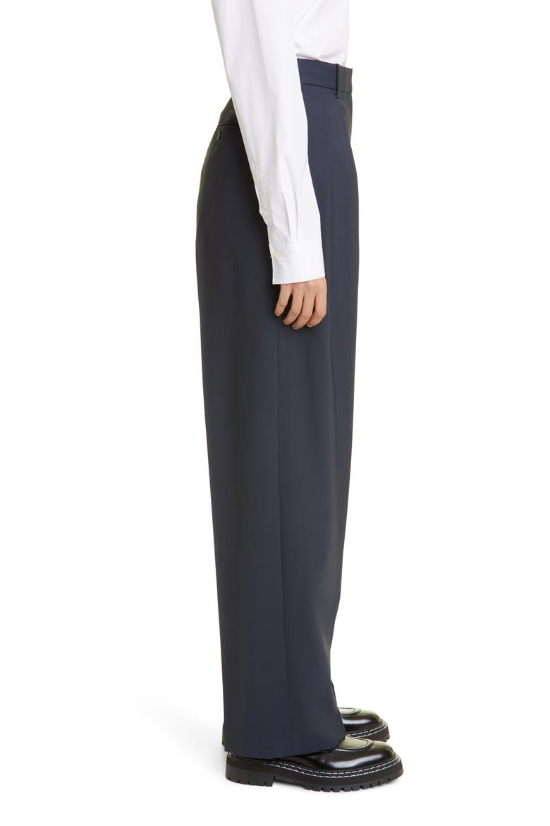 New T Double Pleated Stretch Wool Pants, Alternate, color, NOCTURNE NAVY