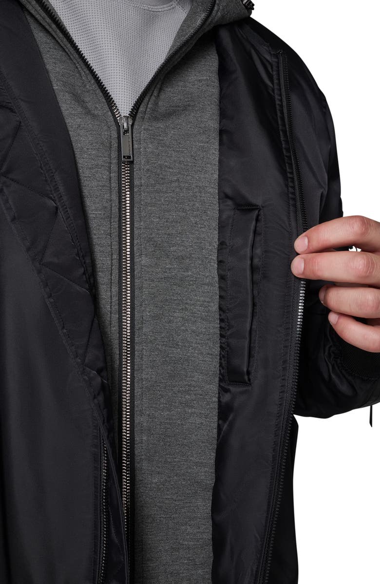 KARL LAGERFELD PARIS Full Zip Bomber Jacket, Alternate, color, Black