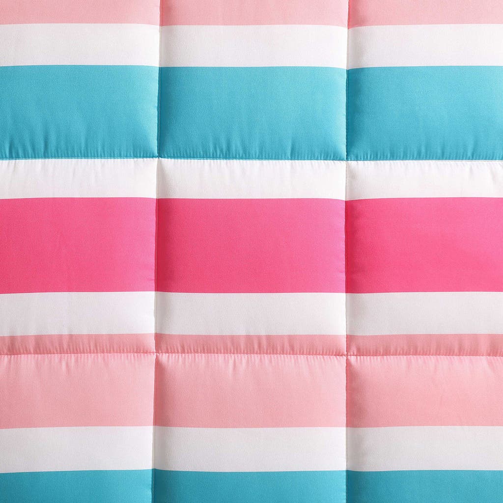Nautica Cru Stripe Microfiber Comforter Set In Rose Pink