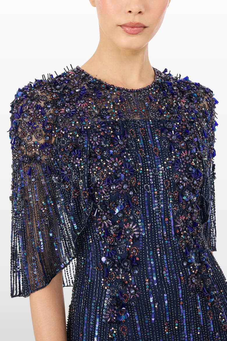 Astra Sequin-Embellishment Maxi Dress, Alternate, color, Blueberry