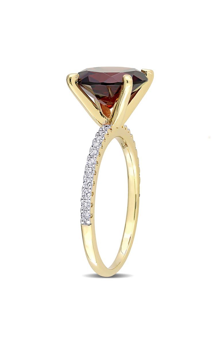 Julianna B. Gemstones Solitaire Ring Plated Silver, Alternate, color, Garnet/Yellow-Plated