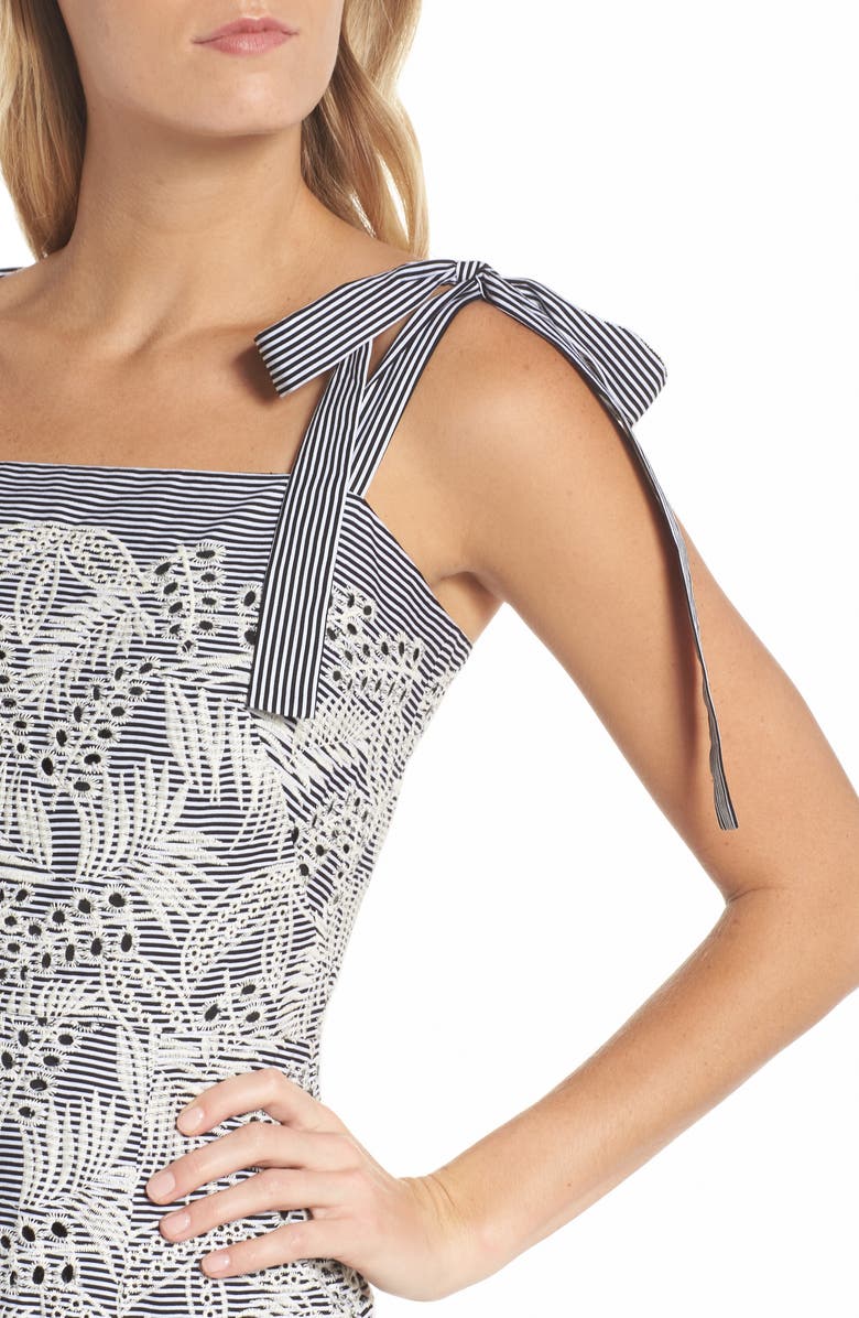 Maggy London Tie Shoulder Sheath Dress, Alternate, color, 