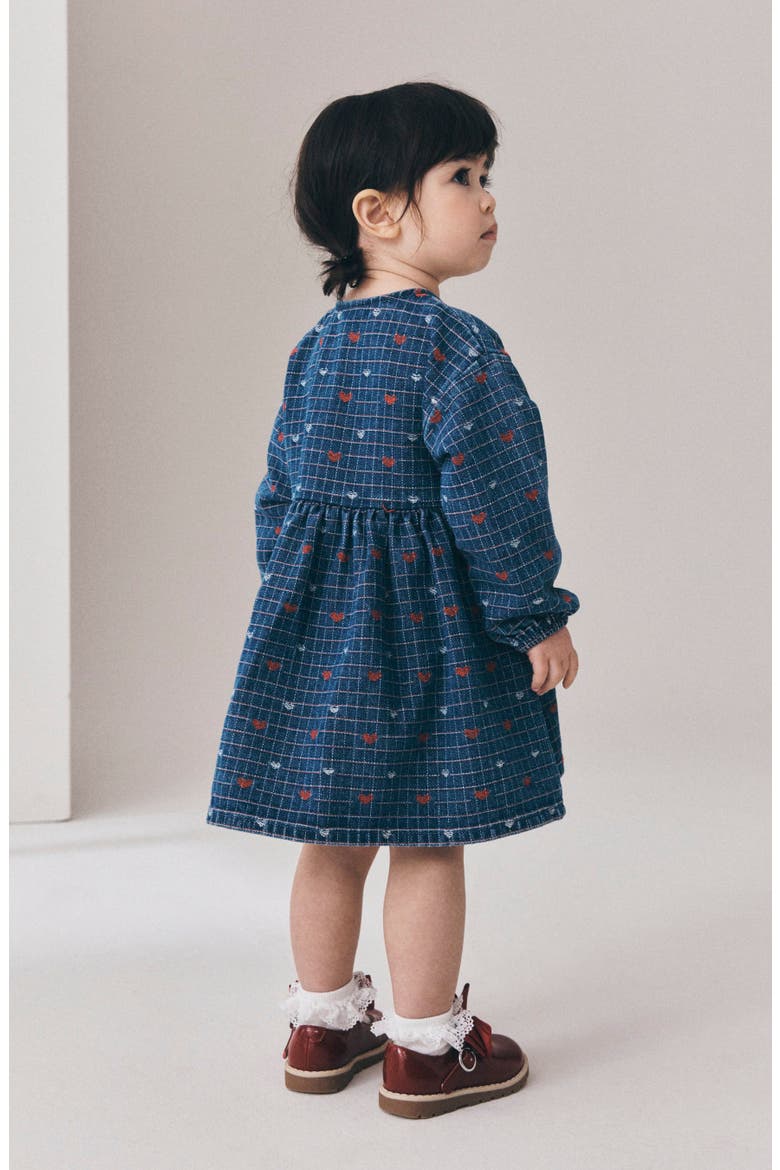 Kids' Heart Denim Dress, Alternate, color, BLUE