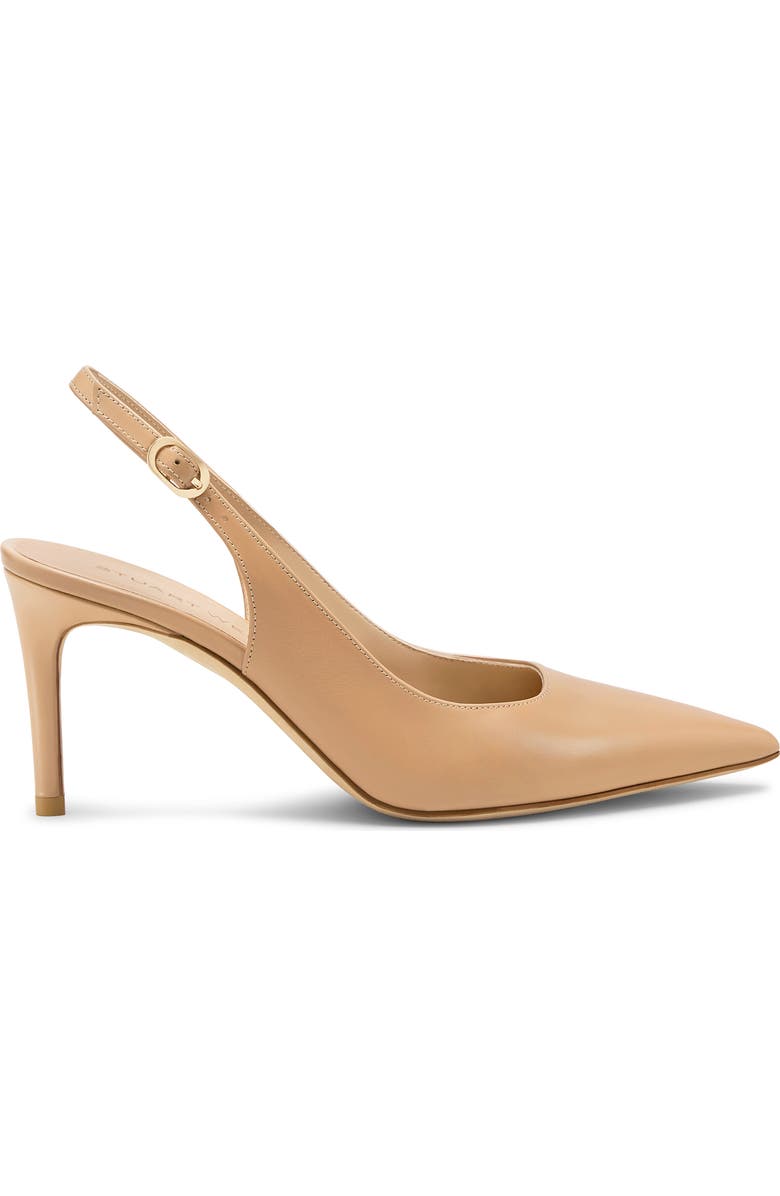 Stuart Weitzman Stuart Power 75 Pointed Toe Slingback Pump, Alternate, color, Adobe Beige