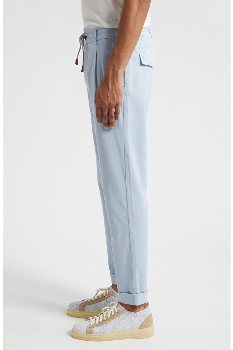 Drawstring Waist Stretch Cotton Pants, Alternate, color, BABY BLUE