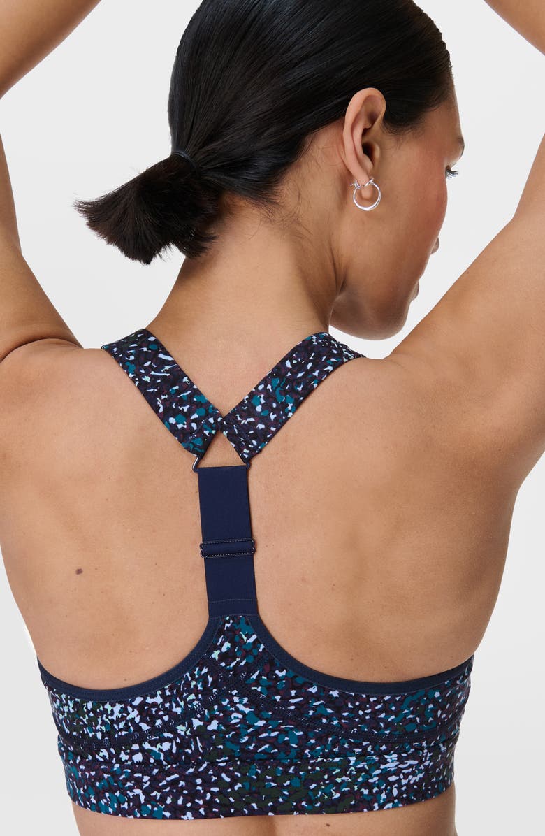 Sweaty Betty Power Medium Support Sports Bra, Alternate, color, Blue Aurora Print