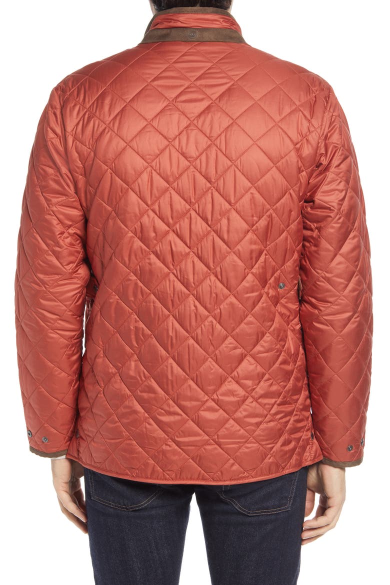 Suffolk Quilted Water-Resistant Car Coat, Alternate, color, BURNT ORANGE