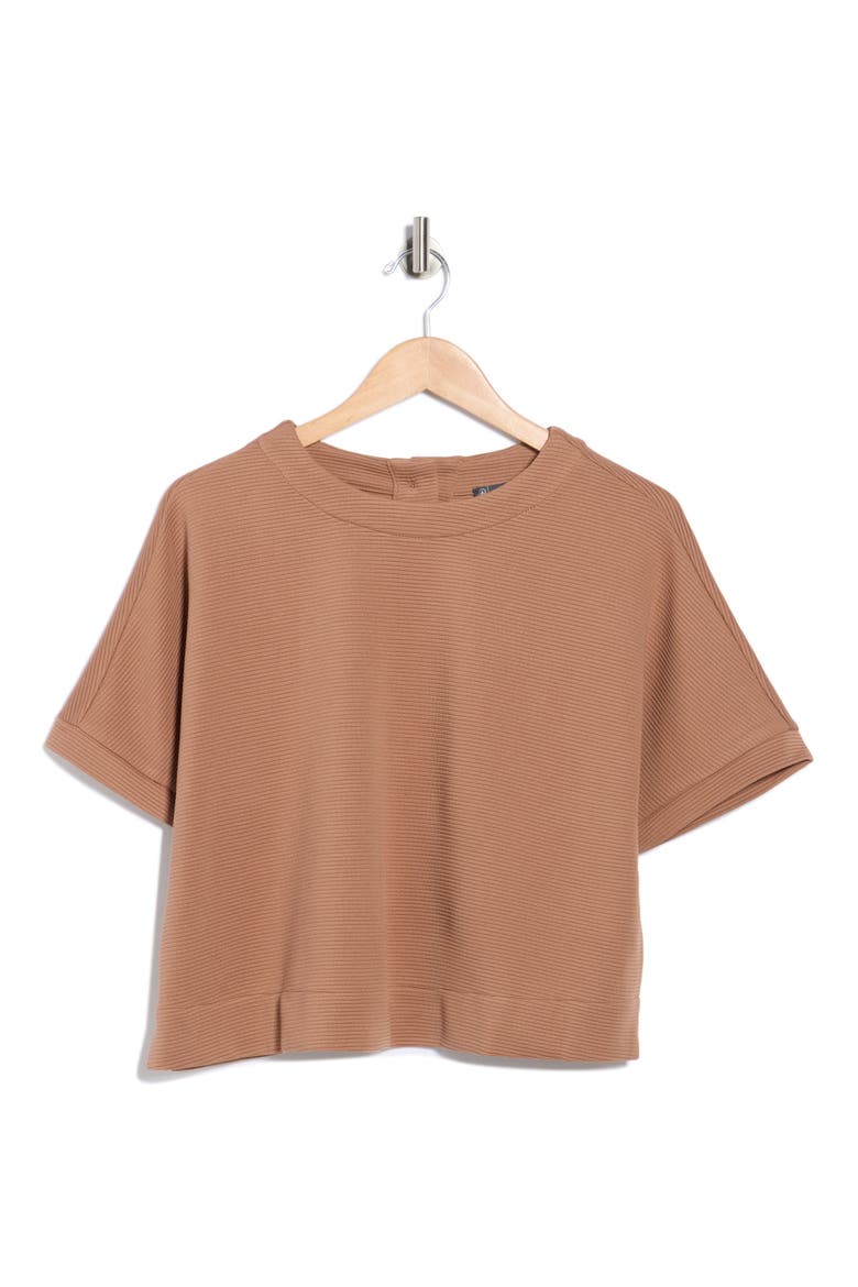 Ottoman Rib Button Back Top, Alternate, color, MINK