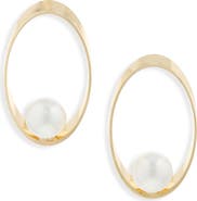 Cara Faux Pearl Statement Frontal Hoop Earrings