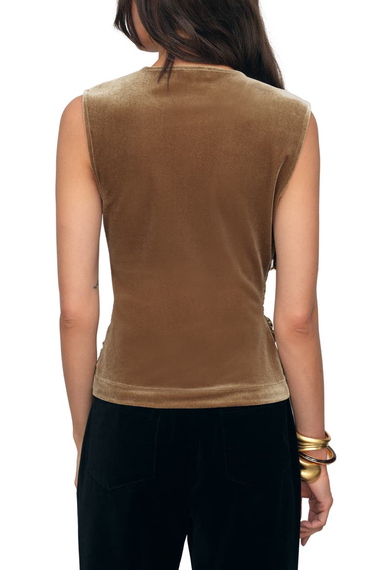 Scarlett Sleeveless Ruched Velour Top, Alternate, color, GOLD