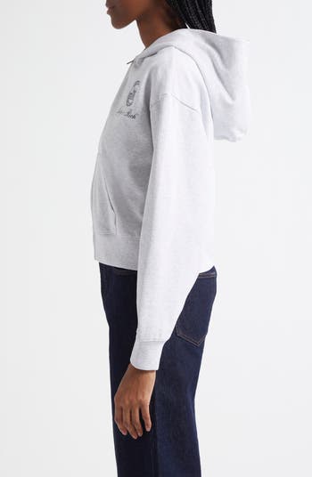 Vendome Zip-Up Cotton Graphic Hoodie