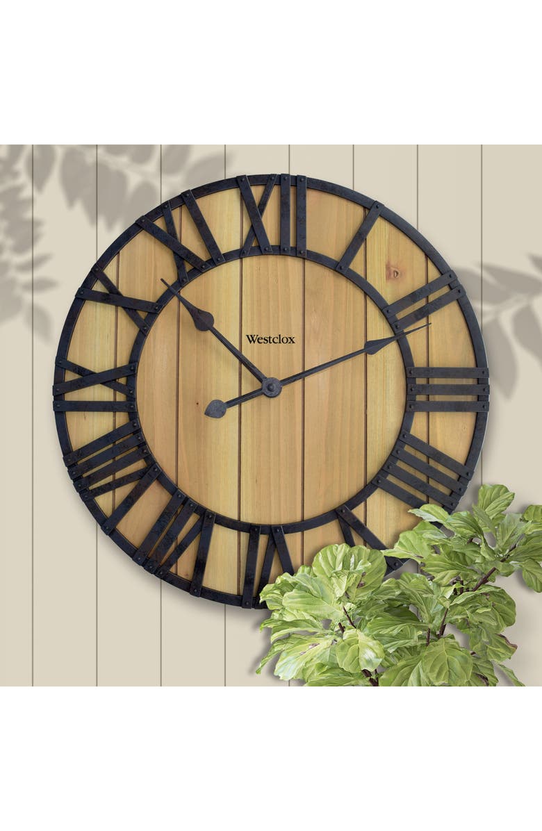Westclox Wood Grain Wall Clock, Alternate, color, Brown