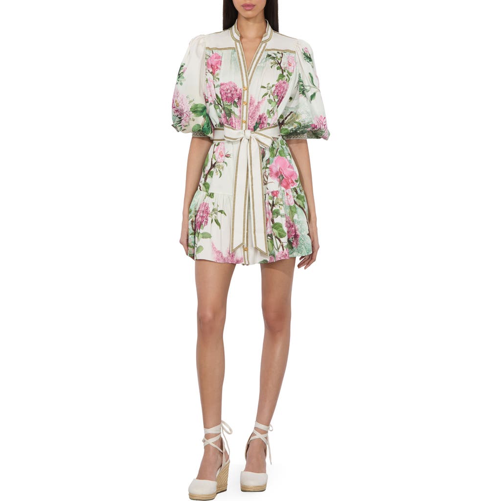 Alice And Olivia Alice + Olivia Cora Cotton Mini Dress In Multi