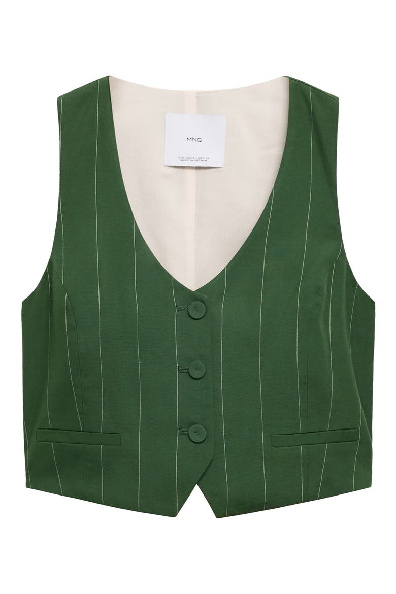 Pinstripe Suit Vest, Alternate, color, GREEN