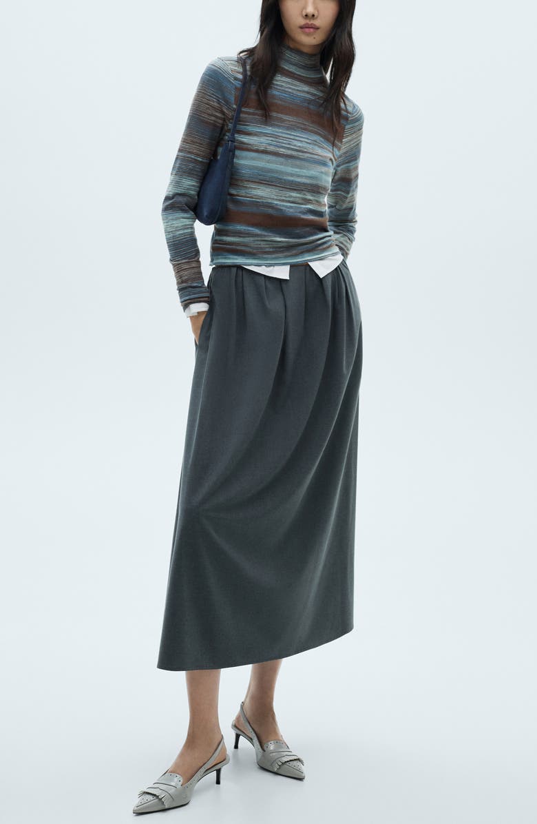 MANGO Stripe Turtleneck Top, Alternate, color,