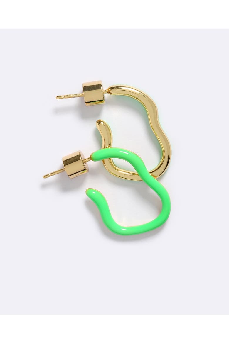 Baby Obsession Enamel Hoops, Main, color, Green Glo
