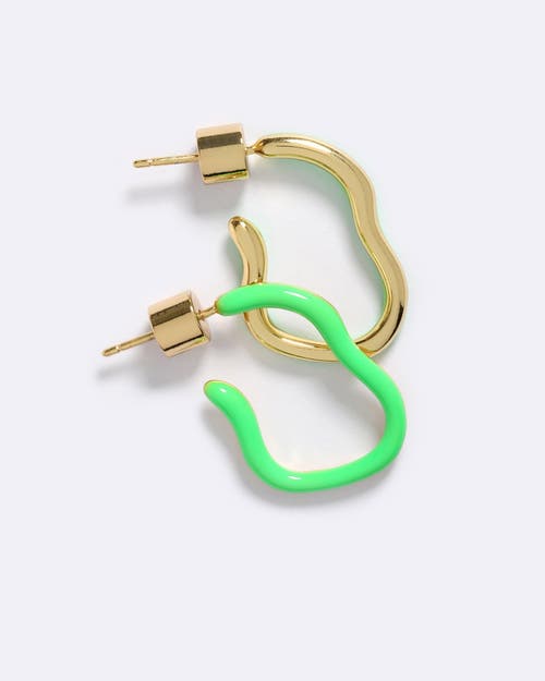 Emma Pills Baby Obsession Enamel Hoops In Gold