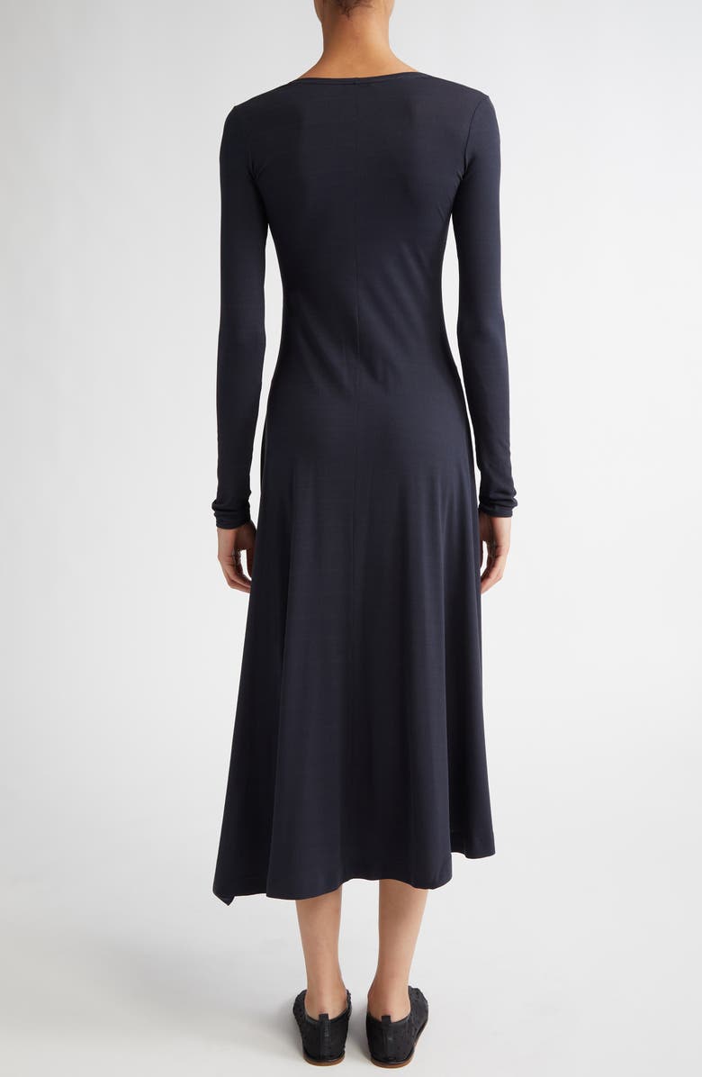 FFORME Jo Long Sleeve Stretch Silk Crepe Jersey Asymmetric Dress, Alternate, color, 