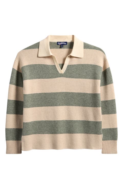 Kids' Stripe Johnny Collar Rugby Sweater (Big Kid)