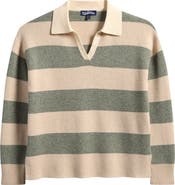 Freshman Kids' Stripe Johnny Collar Rugby Sweater