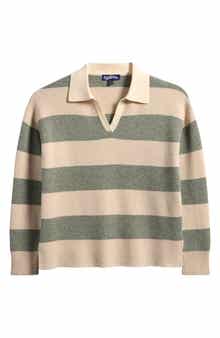 Freshman Kids' Stripe Johnny Collar Rugby Sweater
