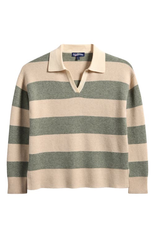 Freshman Kids' Stripe Johnny Collar Rugby Sweater In Neutral