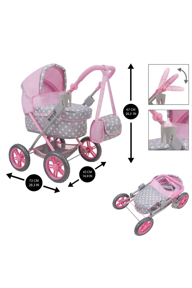 Cotton Candy Pink Amanda Doll Pram, Alternate, color, Multicolored