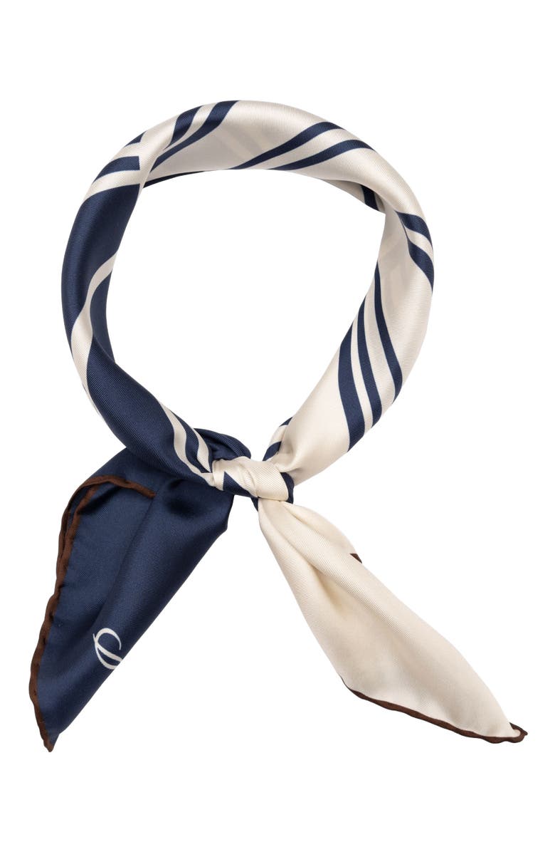 Elizabetta Lazio - Hand Rolled Silk Neckerchief for Men, Alternate, color, Navy