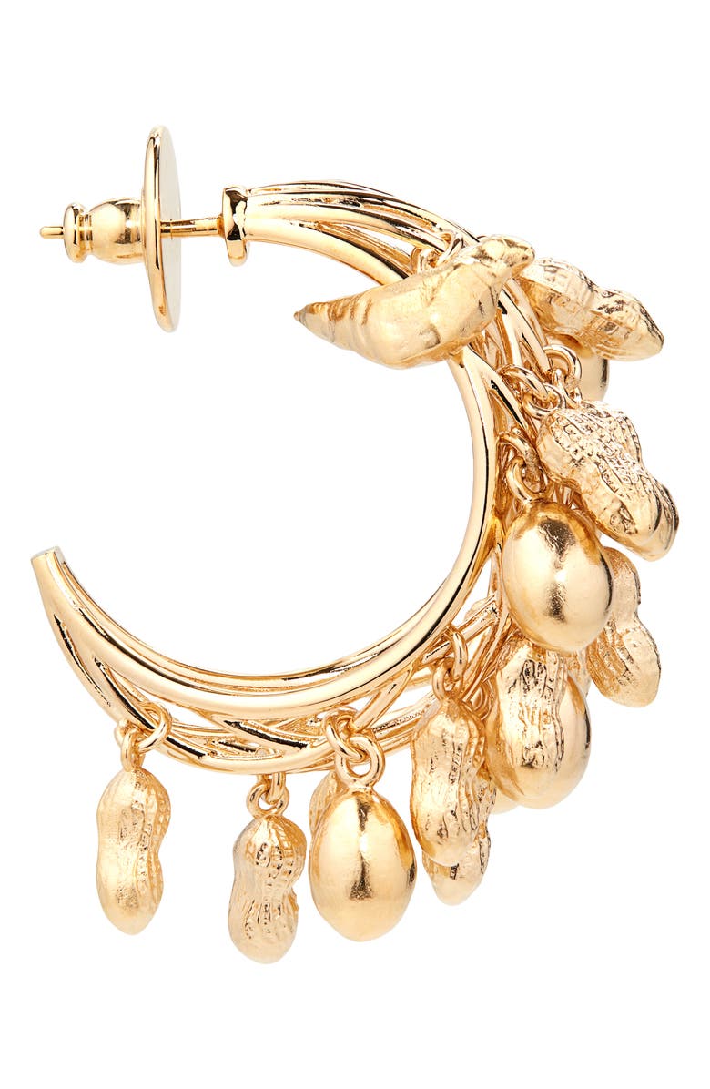 Givenchy Lucky Charms Golden Hoop Earrings, Alternate, color, Golden Yellow