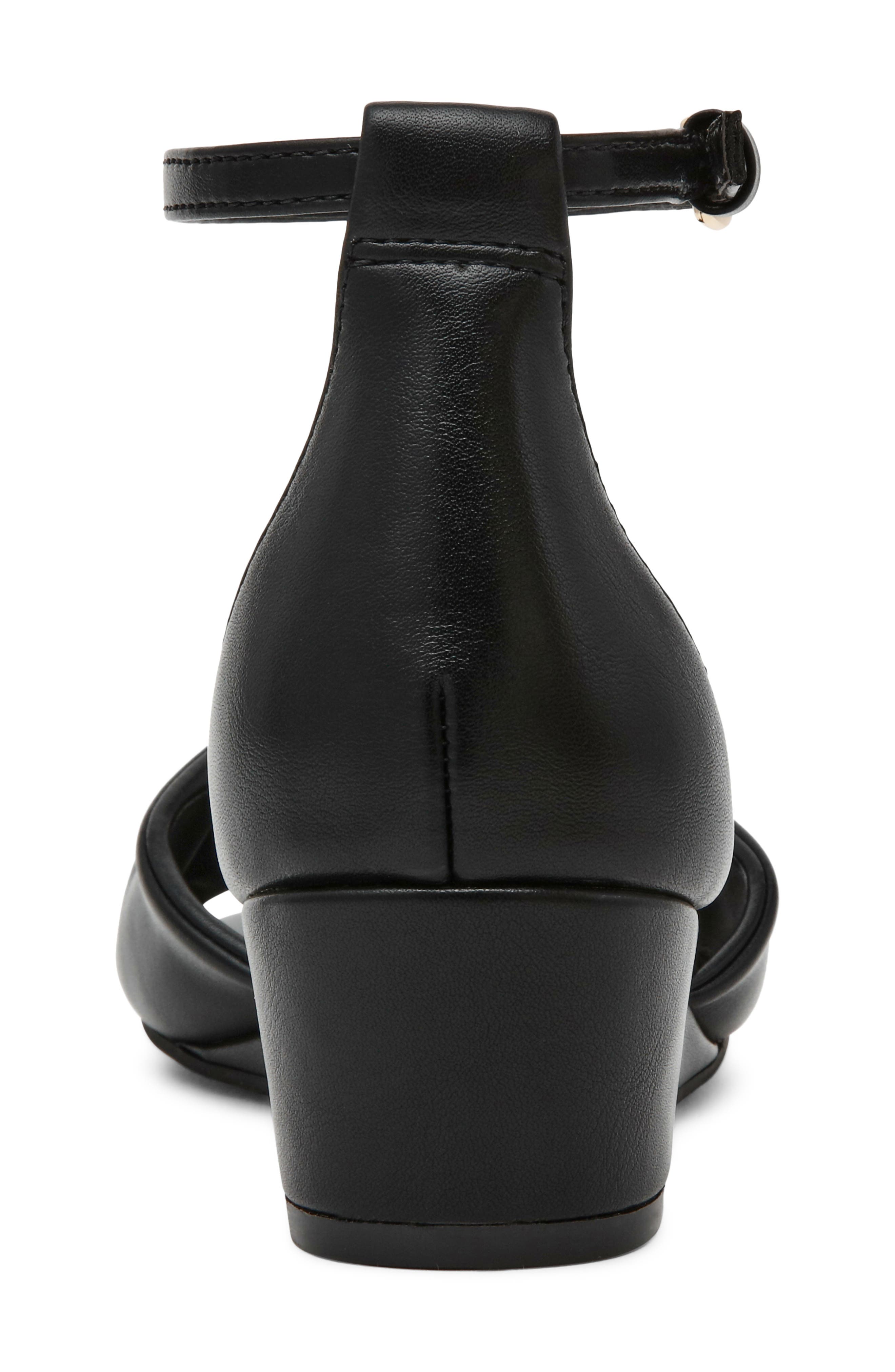 Anne Klein Whitby Ankle Strap Slide Sandal, Alternate, color, Black Smooth