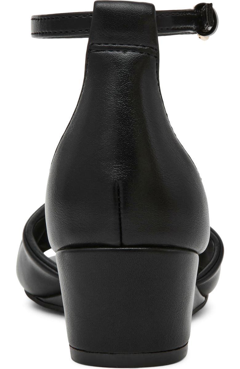 Anne Klein Whitby Ankle Strap Slide Sandal, Alternate, color, Black Smooth