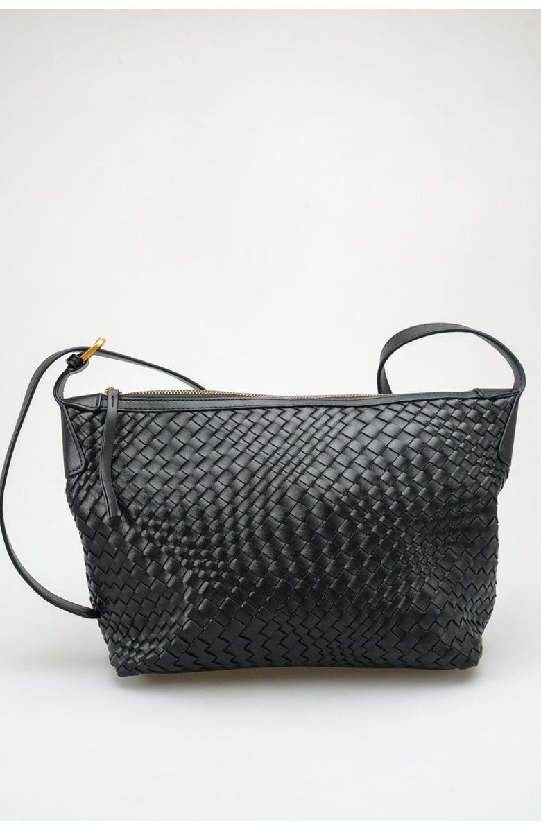 Prologue Shoes Kira Woven Shoulder Bag, Alternate, color, Black