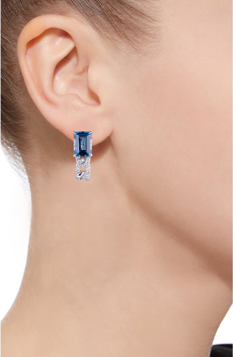 Kahn High Jewelry London Blue Topaz Earrings with Diamonds, Alternate, color, London Blue