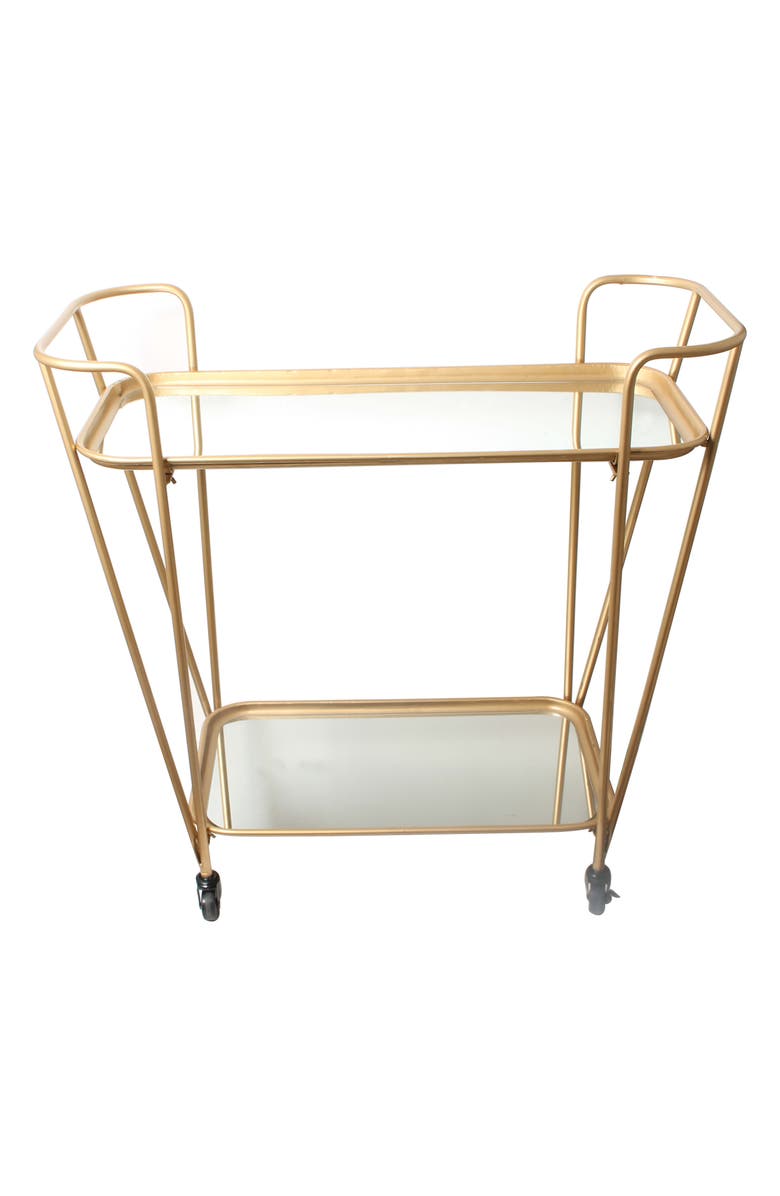 E2 Concepts Metal Mirrored Rolling Bar Cart, Alternate, color,