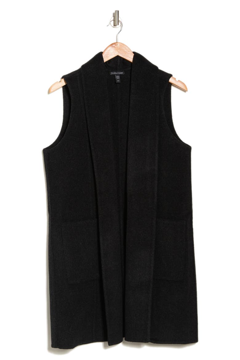 Shawl Collar Vest, Alternate, color, CHARCOAL