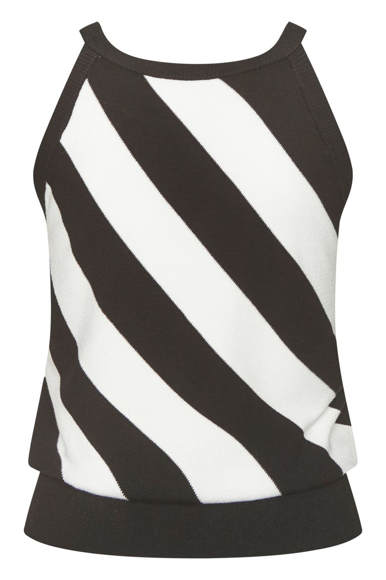 Striped Knit Tank Top, Alternate, color, White & Black