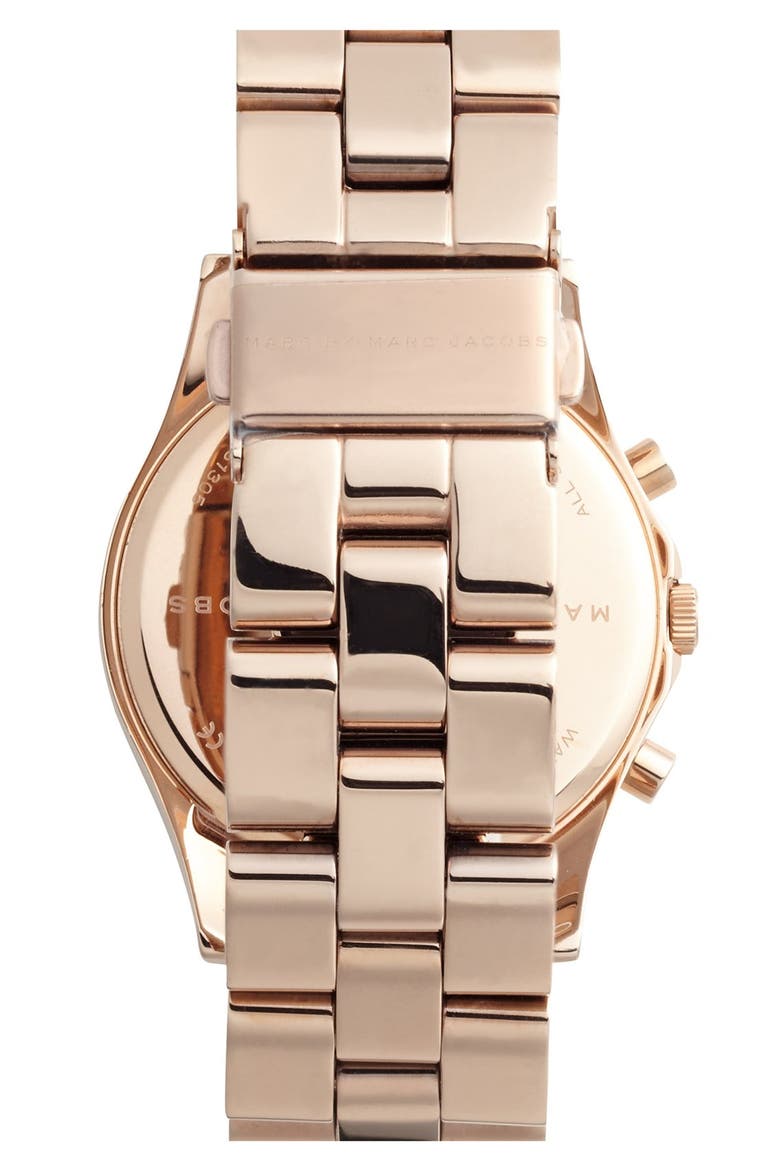 'Henry' Chronograph & Crystal Topring Watch, 40mm, Alternate, color, ROSE GOLD