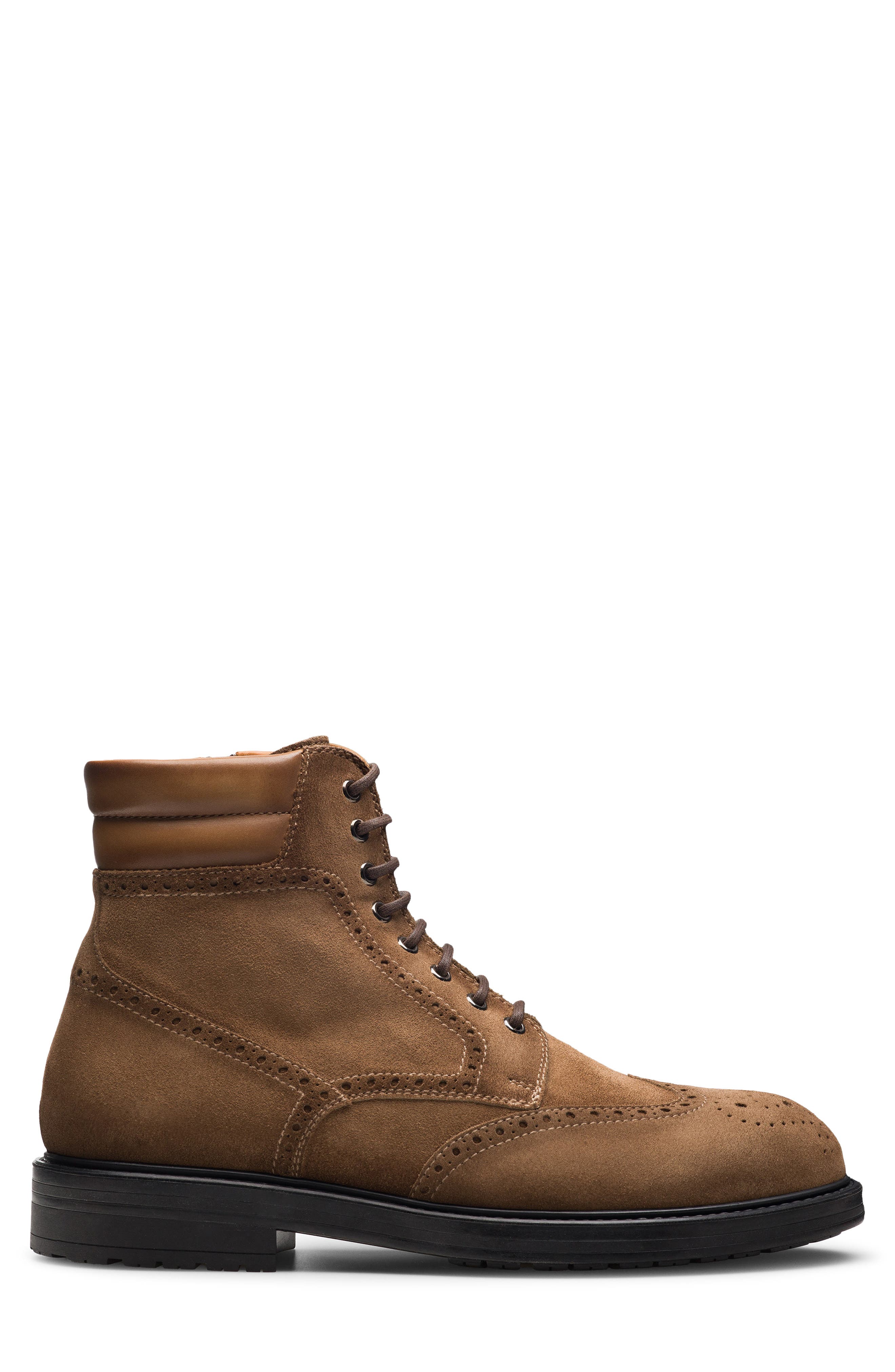 Mercio Leather Wingtip Boot, Alternate, color, CASTORO SUEDE