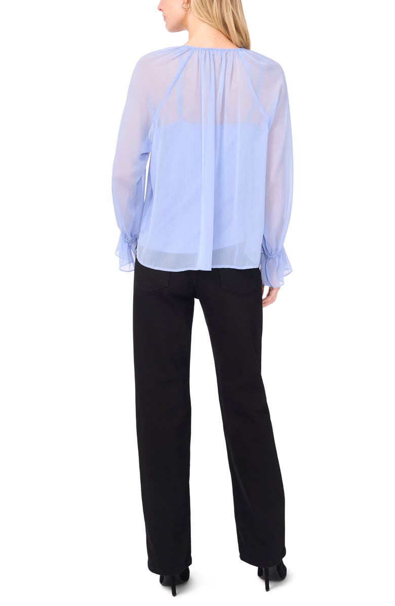 Vince Camuto Ruffle Detail Long Sleeve Top, Alternate, color, French Blue