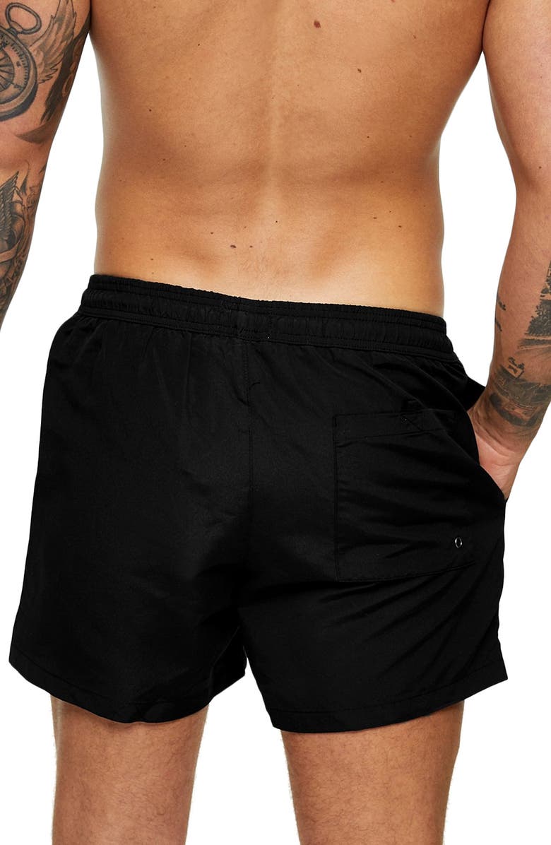 Topman Hester Solid Swim Trunks, Alternate, color, 