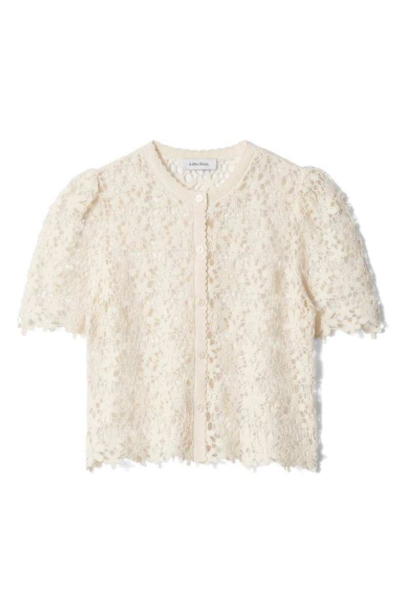 & Other Stories Floral Open Stitch Cardigan, Main, color, 