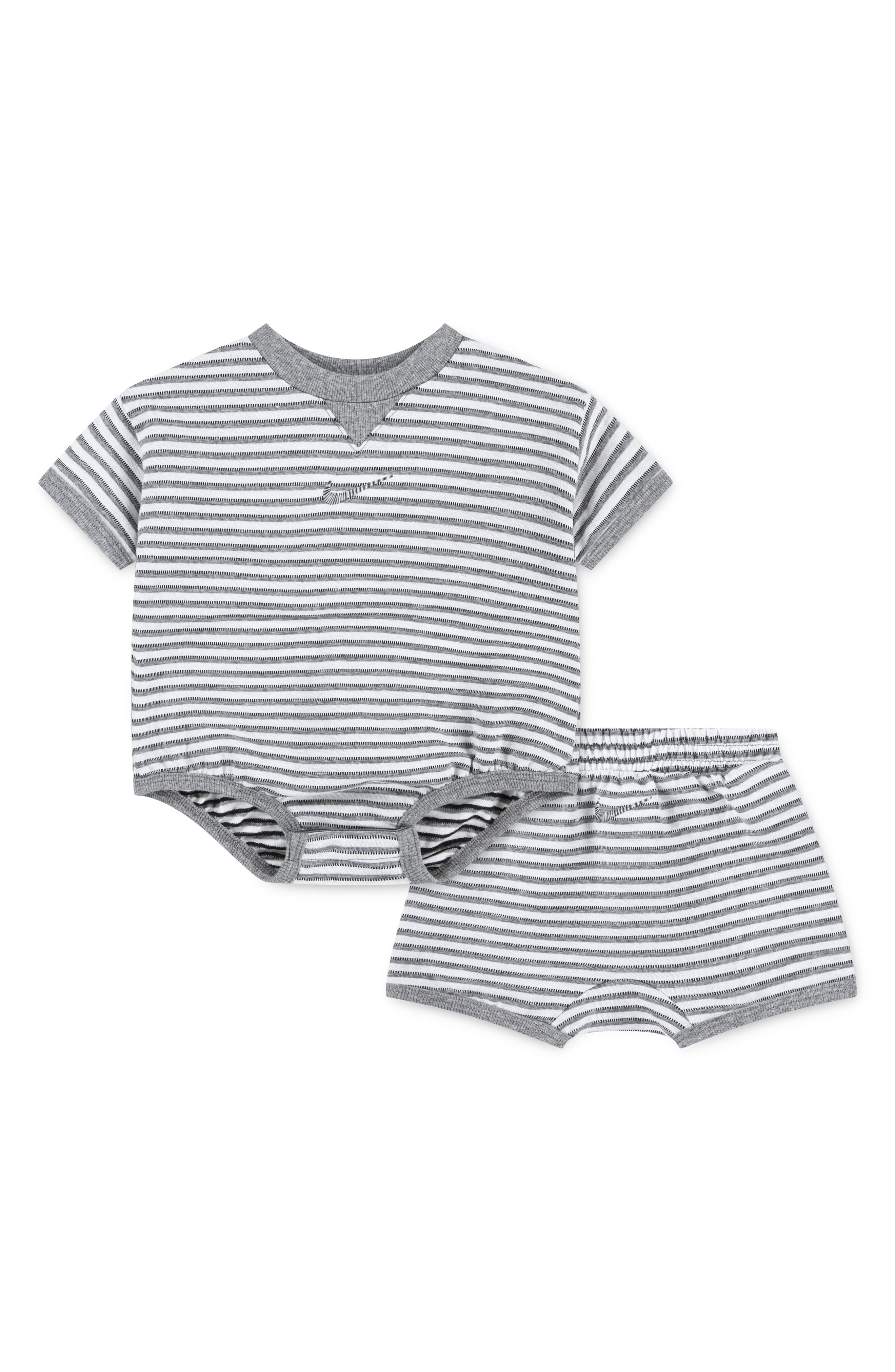 Nike Stripe Bodysuit & Shorts Set