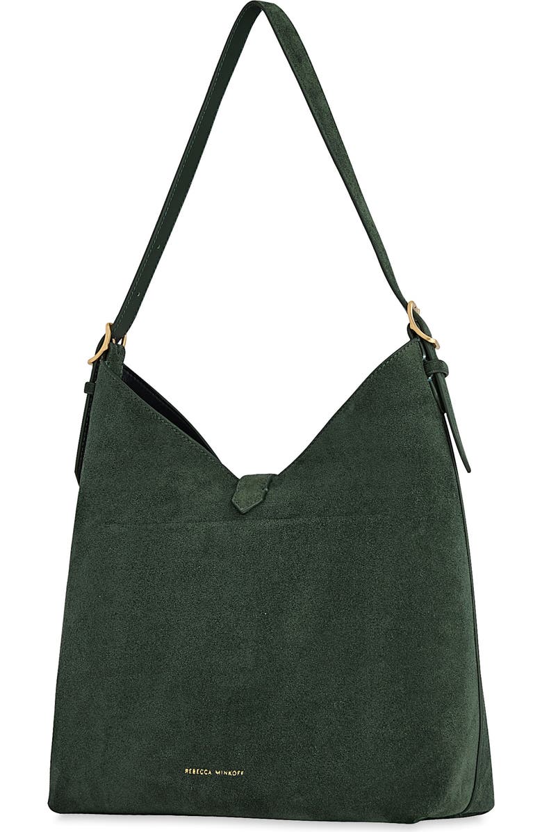 Rebecca Minkoff Mini Megan Leather Hobo Bag, Alternate, color, Veridian