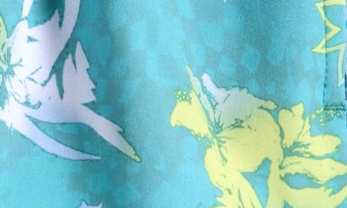 Rip Curl Kids' Mason Floral Volley Swim Trunks In Blue Lagoon